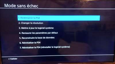 Exemple d'une console PS4 à restaurer