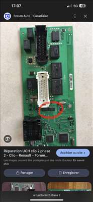 Voici un exemple d'une carte centrale à réparer