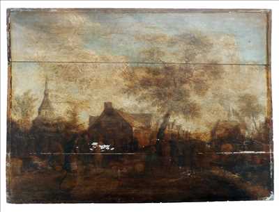 Exemple de restauration de tableau ancien n°14341 à Dijon par Gardienne Des Arts