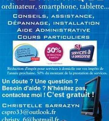 Exemple de réparation d'ordinateur n°6481 à Arcachon par christelle